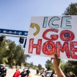 Scenes from feds attempting to get into Dodger Stadium parking lot